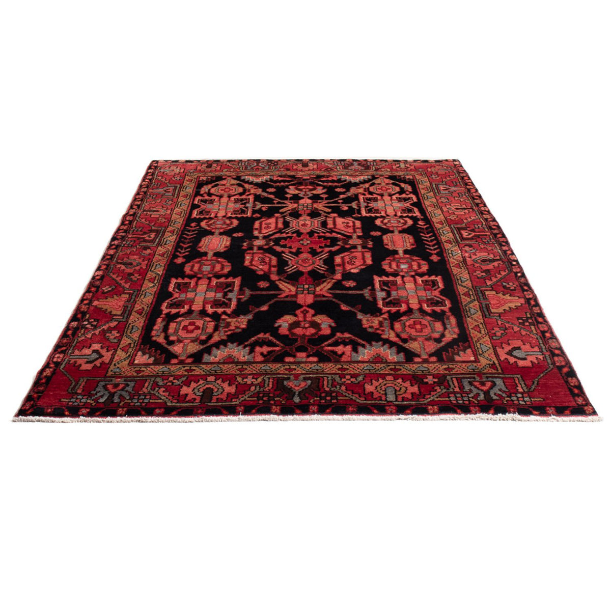 Alfombra persa - Nómada - Real - 210 x 136 cm - azul oscuro