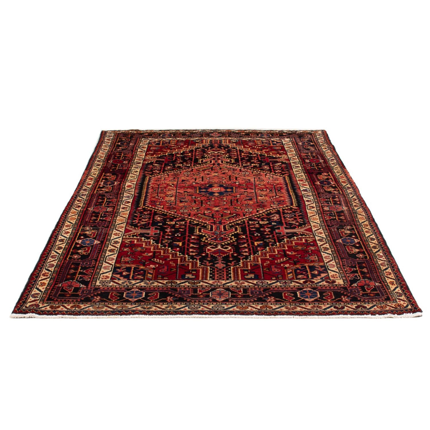 Alfombra persa - Nómada - Real - 232 x 145 cm - azul oscuro