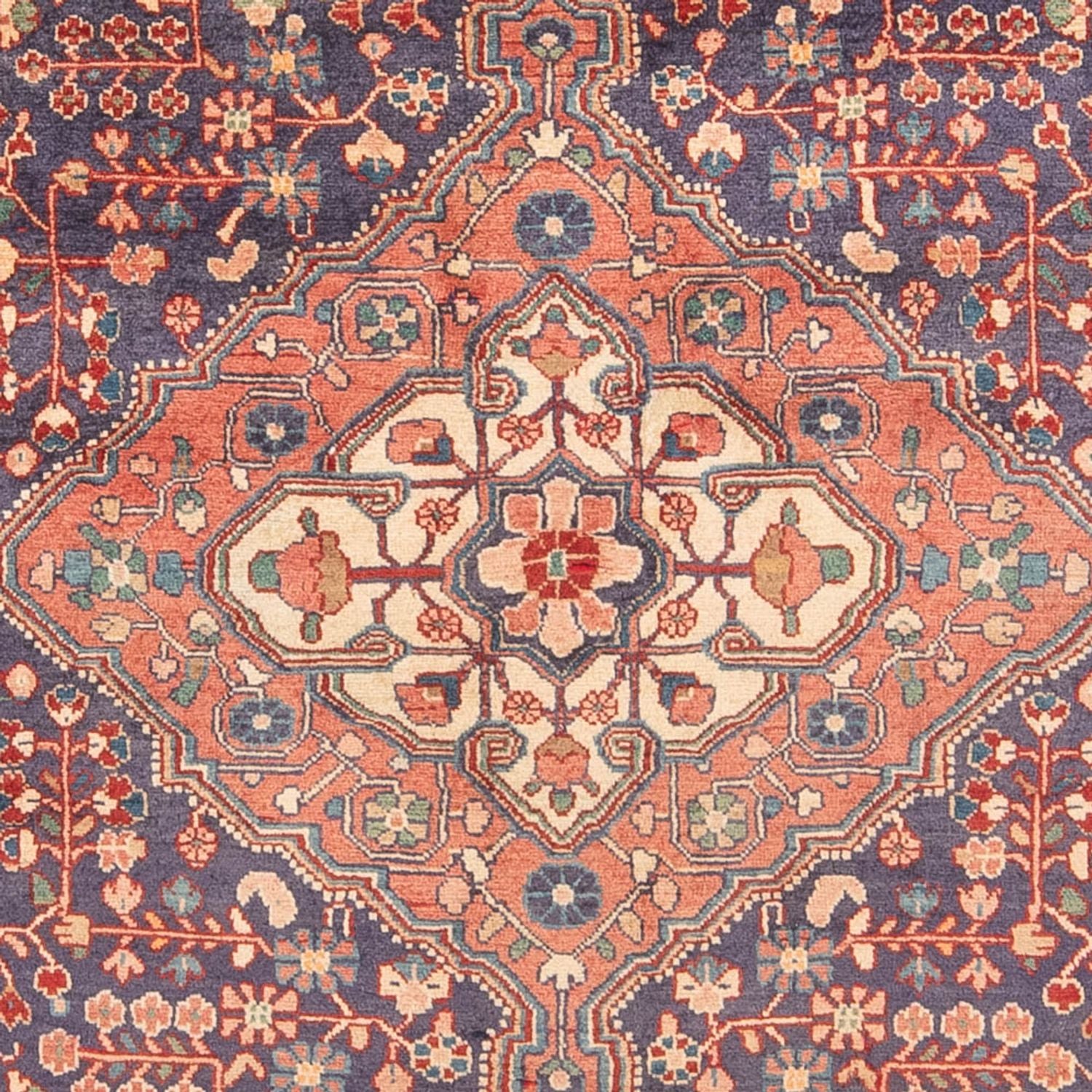 Alfombra persa - Nómada - Real - 207 x 138 cm - azul