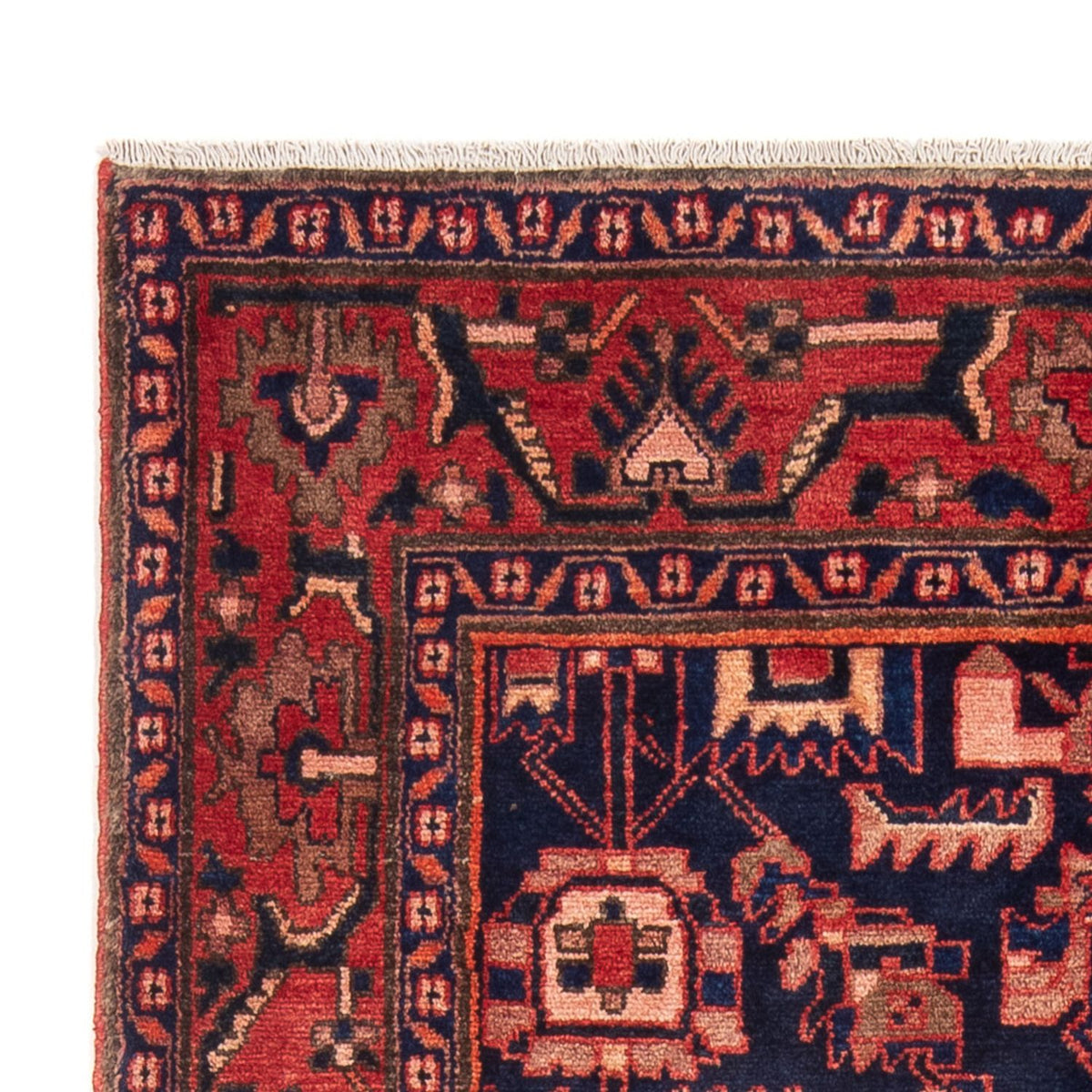 Alfombra persa - Nómada - Real - 202 x 131 cm - azul oscuro