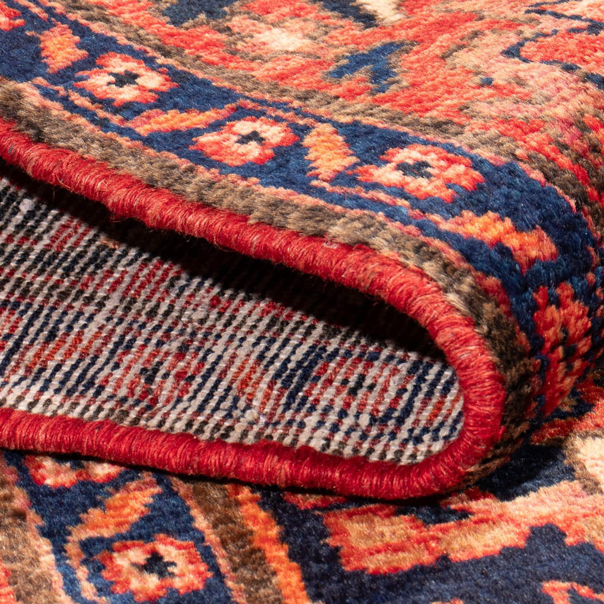 Alfombra persa - Nómada - Real - 202 x 131 cm - azul oscuro