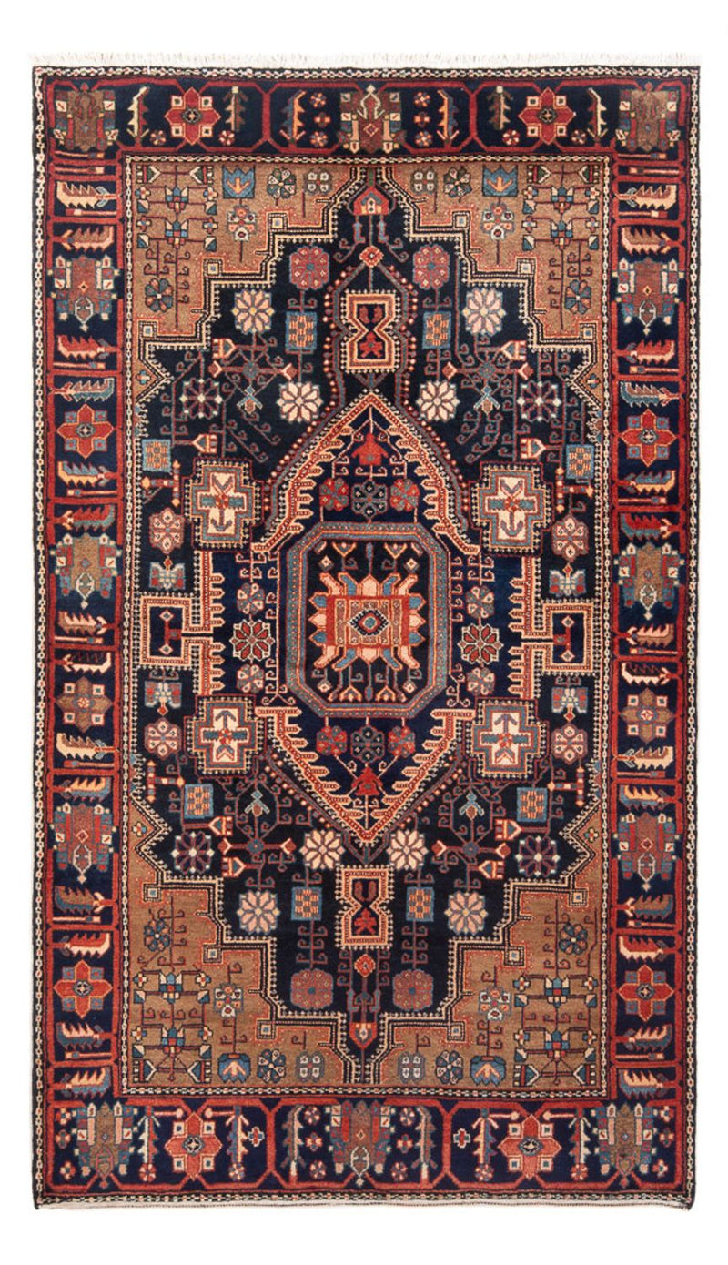 Alfombra persa - Nómada - 218 x 138 cm - azul oscuro