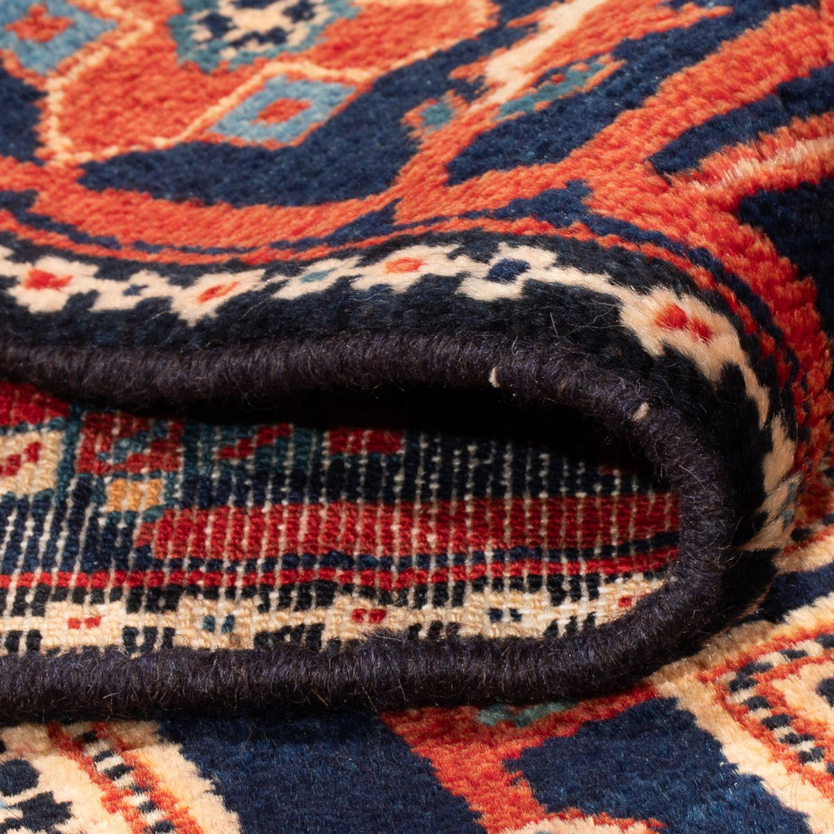 Alfombra persa - Nómada - 218 x 138 cm - azul oscuro