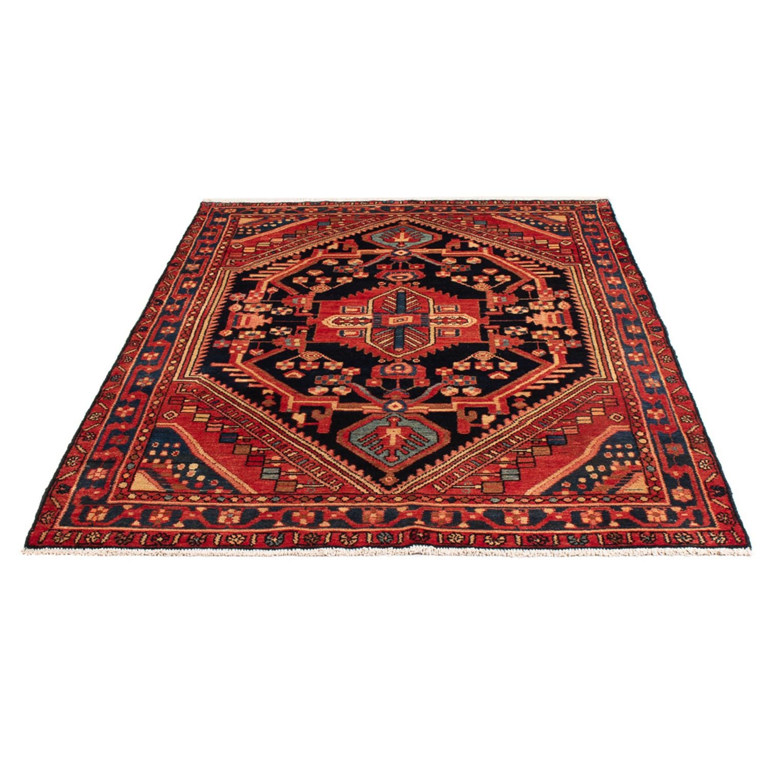 Alfombra persa - Nómada - 208 x 135 cm - azul oscuro