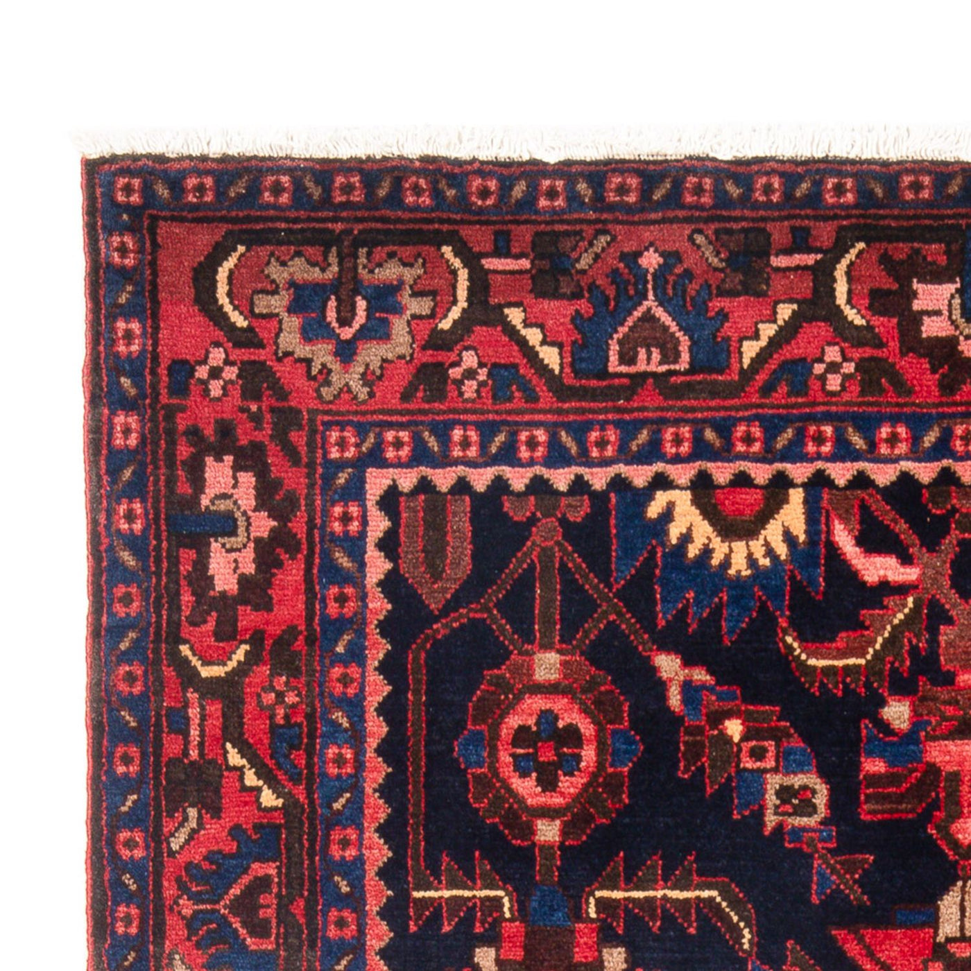 Alfombra persa - Nómada - 211 x 140 cm - azul oscuro