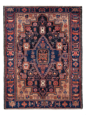 Alfombra persa - Nómada - 212 x 146 cm - azul oscuro