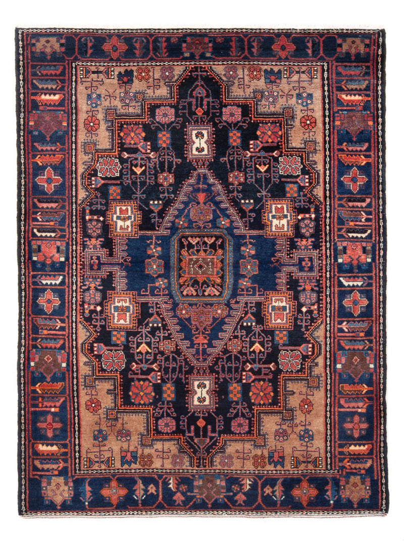 Alfombra persa - Nómada - 212 x 146 cm - azul oscuro