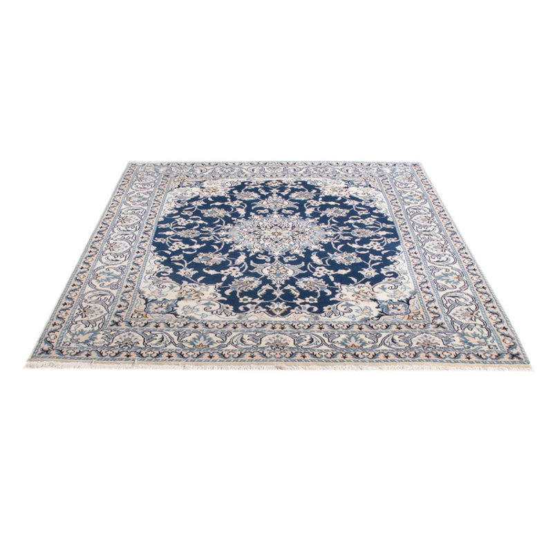 Alfombra Persa - Nain - Real - 192 x 148 cm - azul oscuro