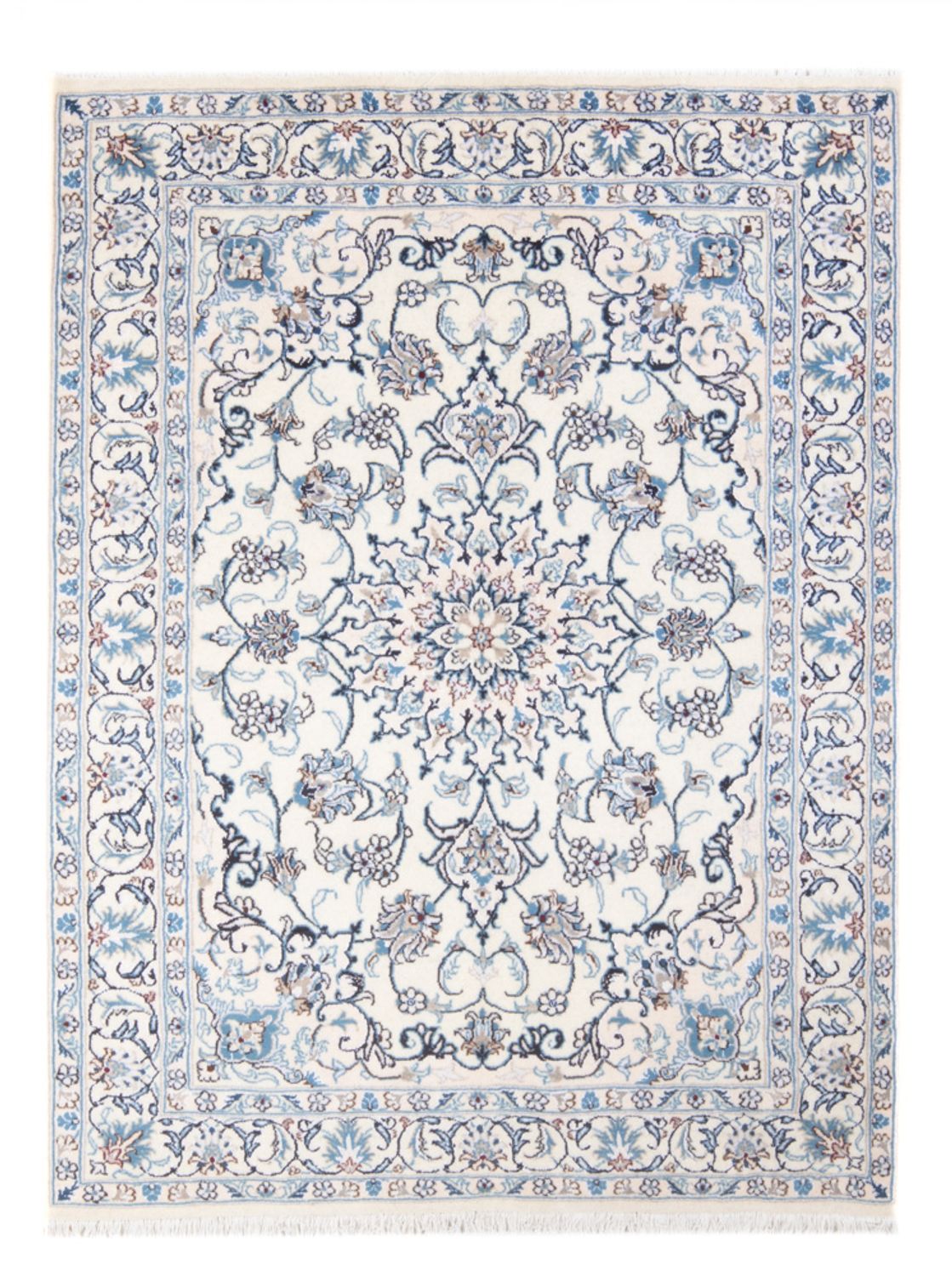 Alfombra Persa - Nain - Real - 197 x 146 cm - crema