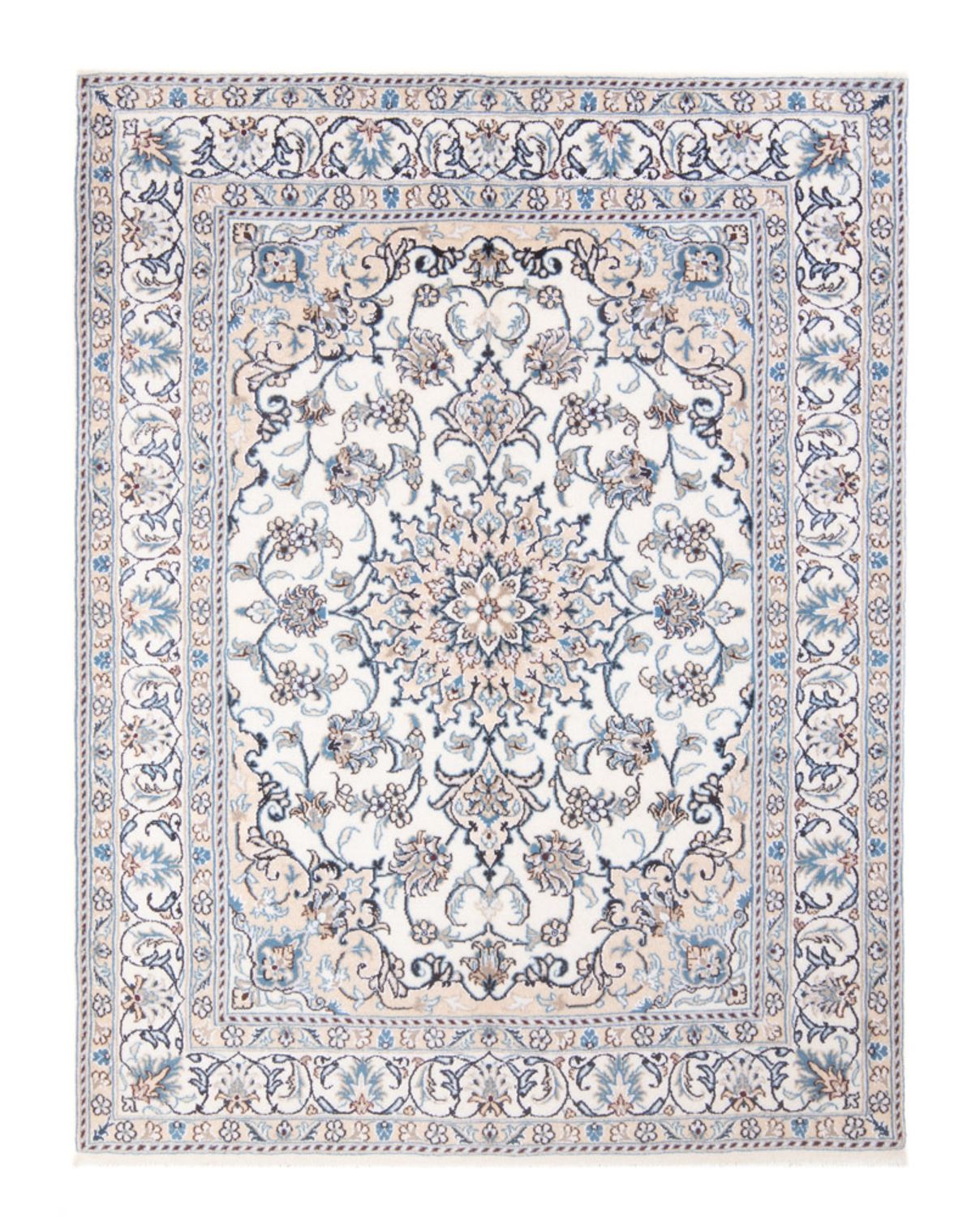 Alfombra Persa - Nain - Real - 196 x 153 cm - crema