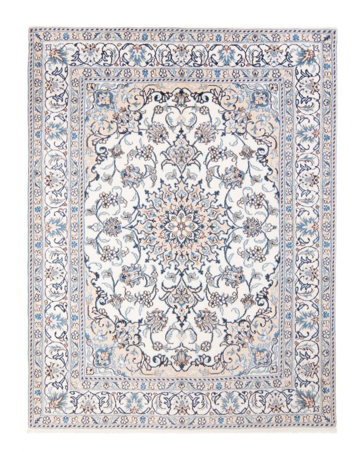Alfombra Persa - Nain - Real - 196 x 153 cm - crema