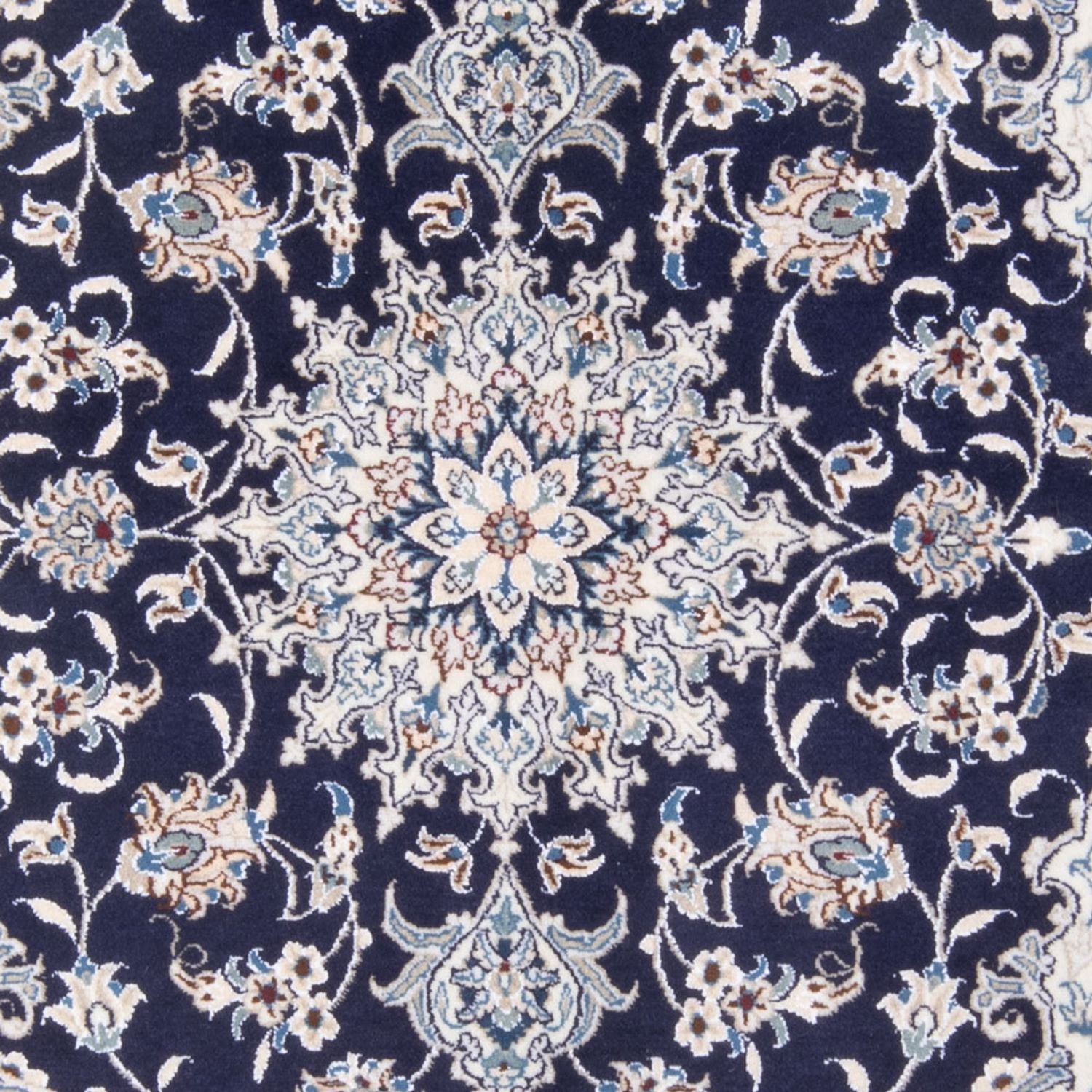 Alfombra Persa - Nain - Real - 197 x 147 cm - azul oscuro