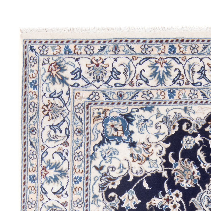 Alfombra Persa - Nain - Real - 197 x 147 cm - azul oscuro