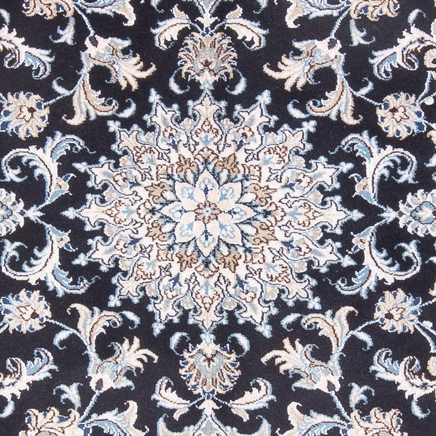 Alfombra Persa - Nain - Real - 193 x 143 cm - azul oscuro