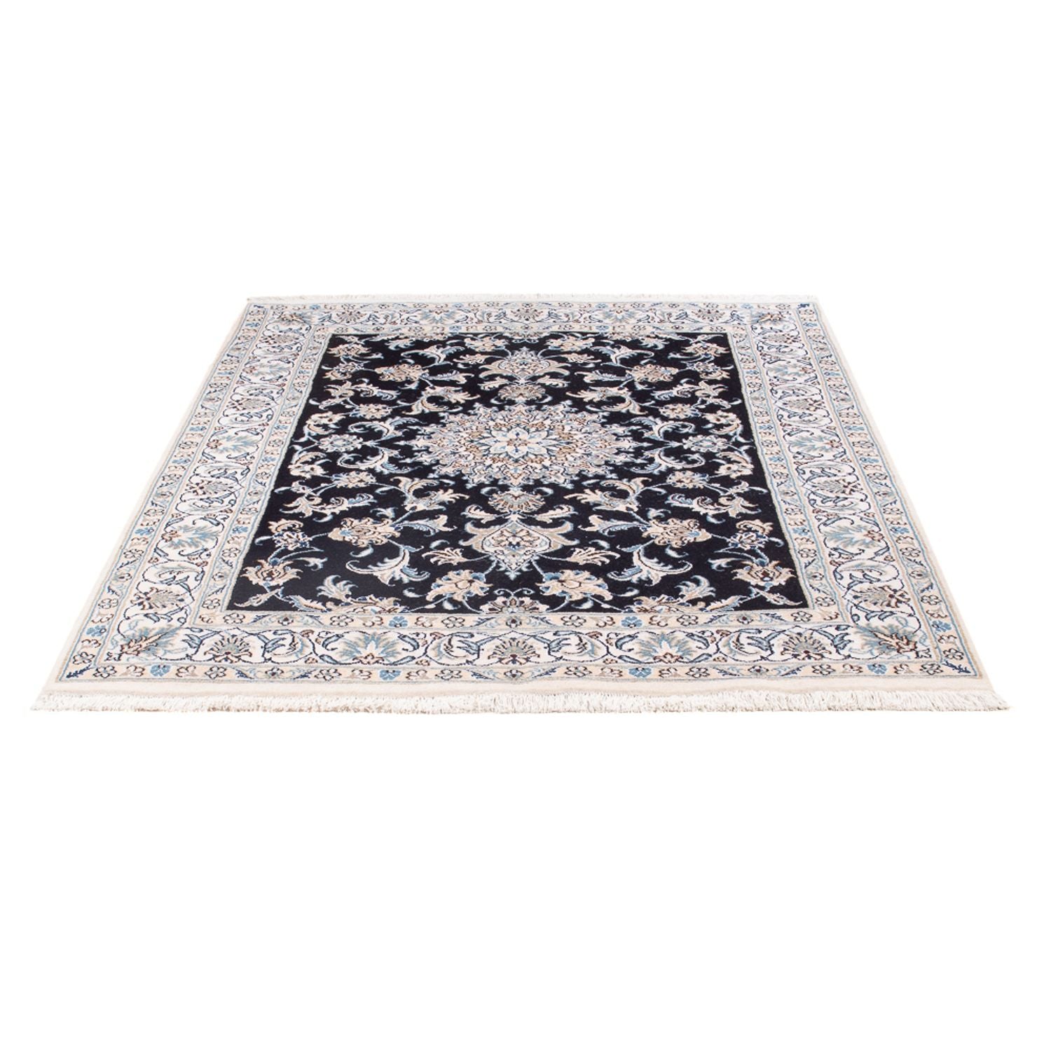 Alfombra Persa - Nain - Real - 193 x 143 cm - azul oscuro