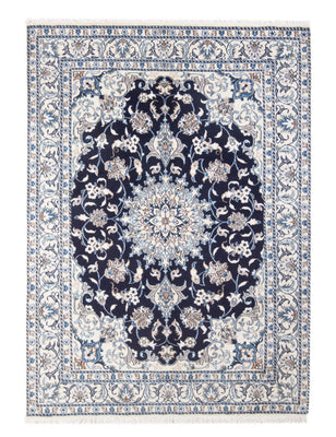 Alfombra Persa - Nain - Real - 202 x 146 cm - azul oscuro