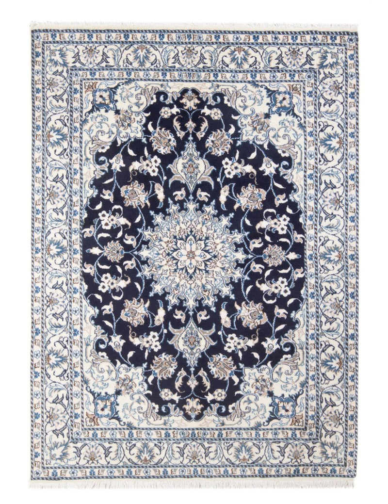 Alfombra Persa - Nain - Real - 202 x 146 cm - azul oscuro