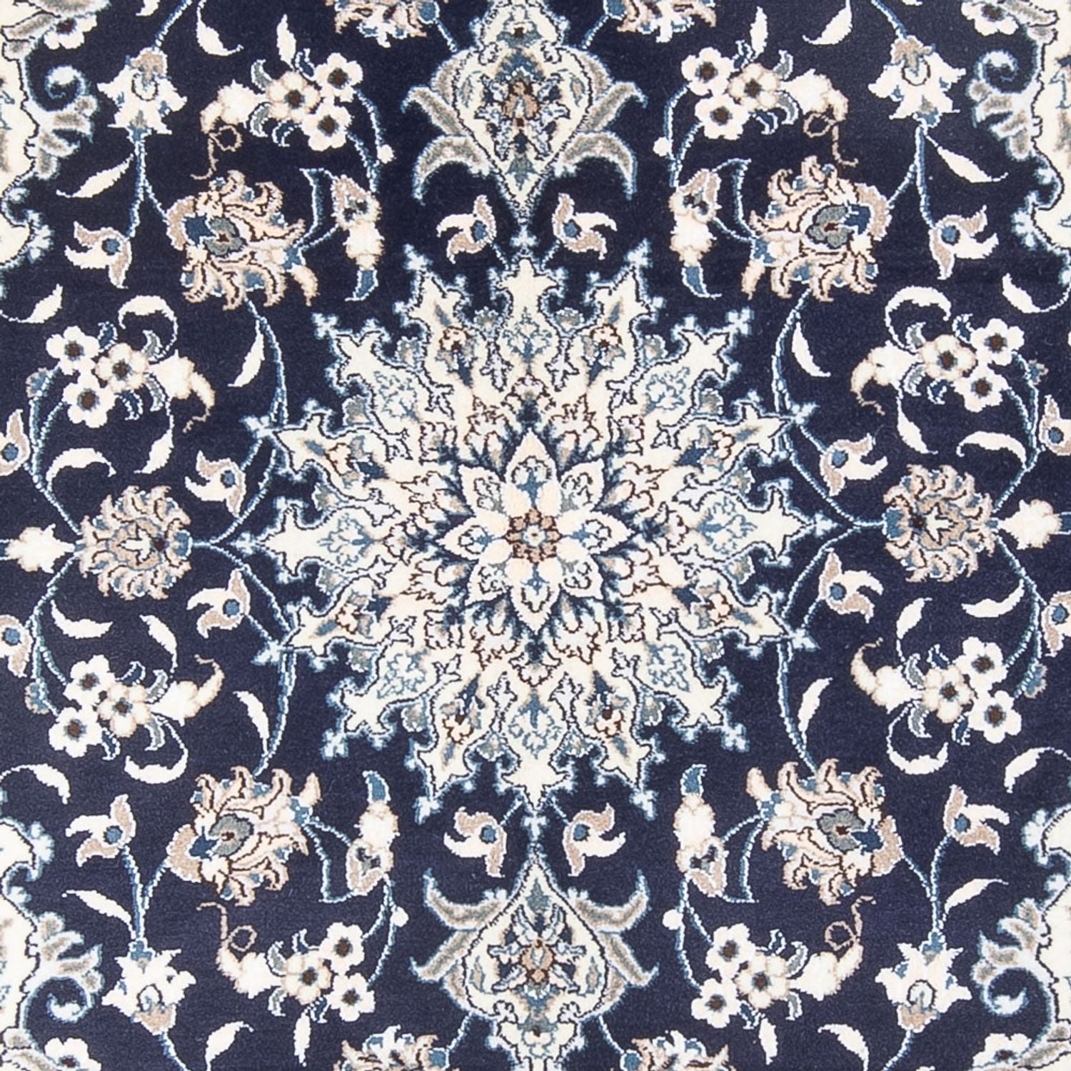 Alfombra Persa - Nain - Real - 203 x 147 cm - azul oscuro