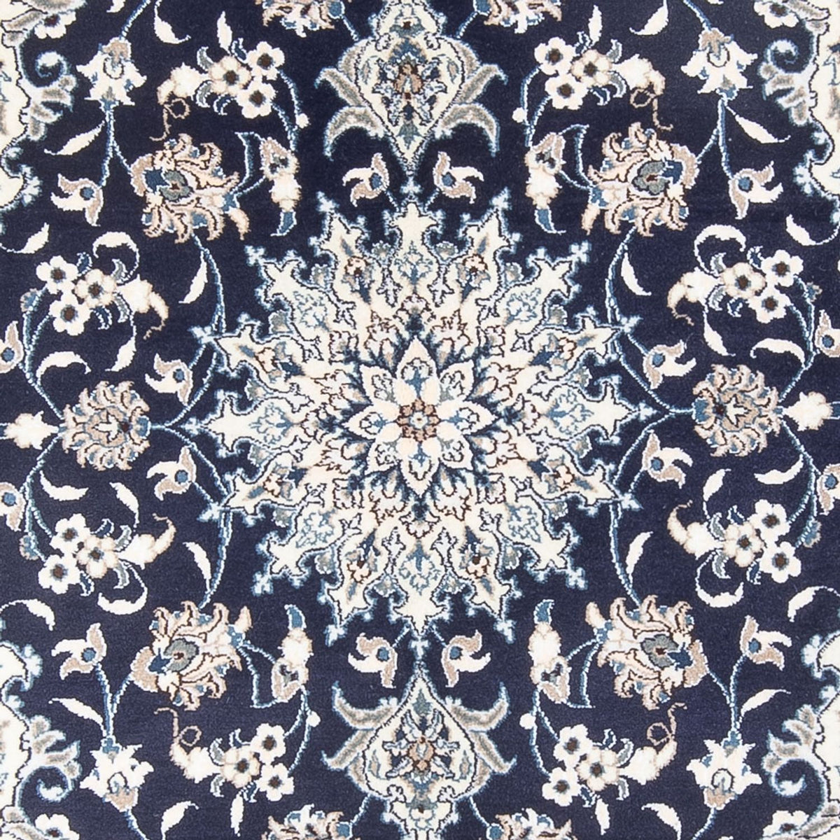 Alfombra Persa - Nain - Real - 203 x 147 cm - azul oscuro