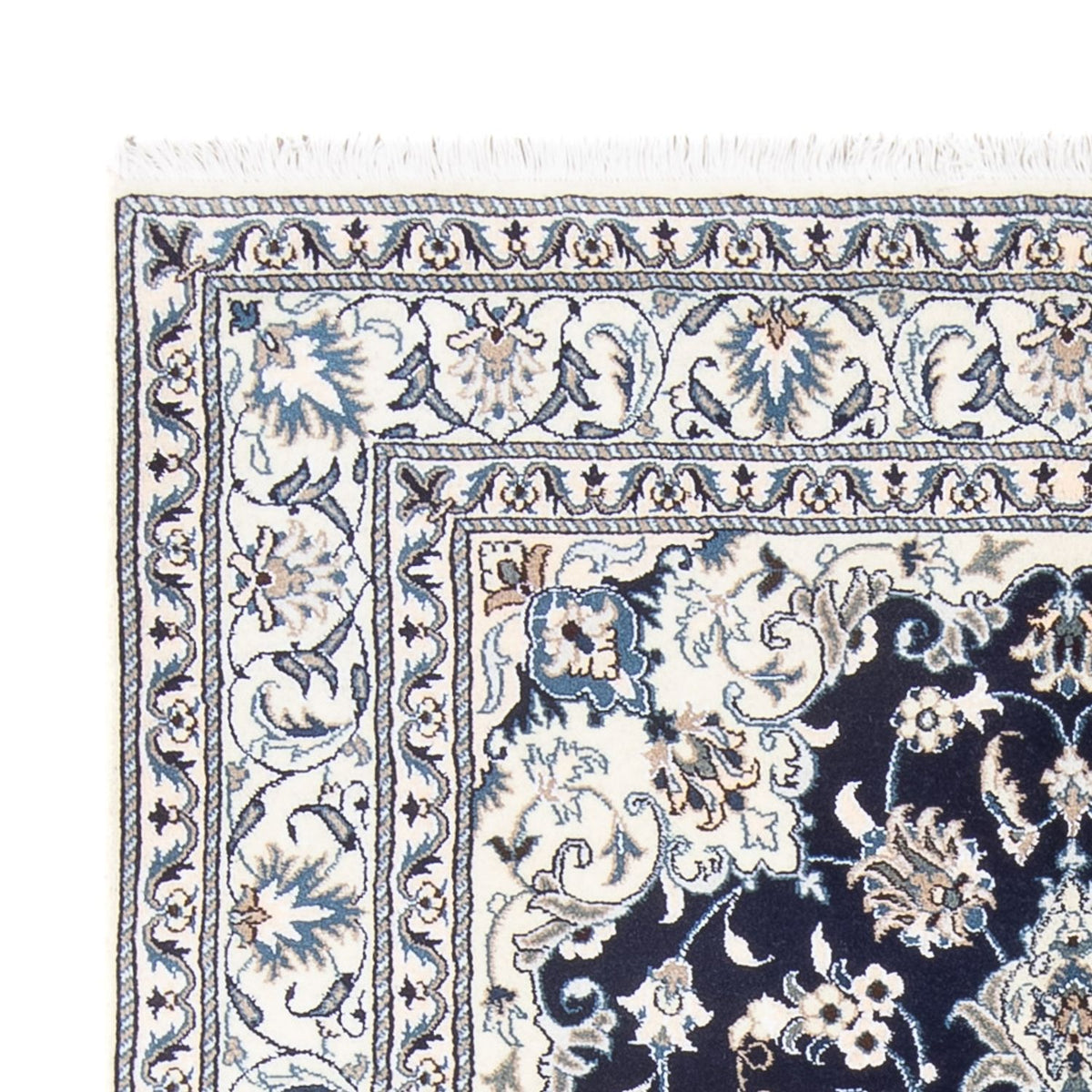 Alfombra Persa - Nain - Real - 203 x 147 cm - azul oscuro