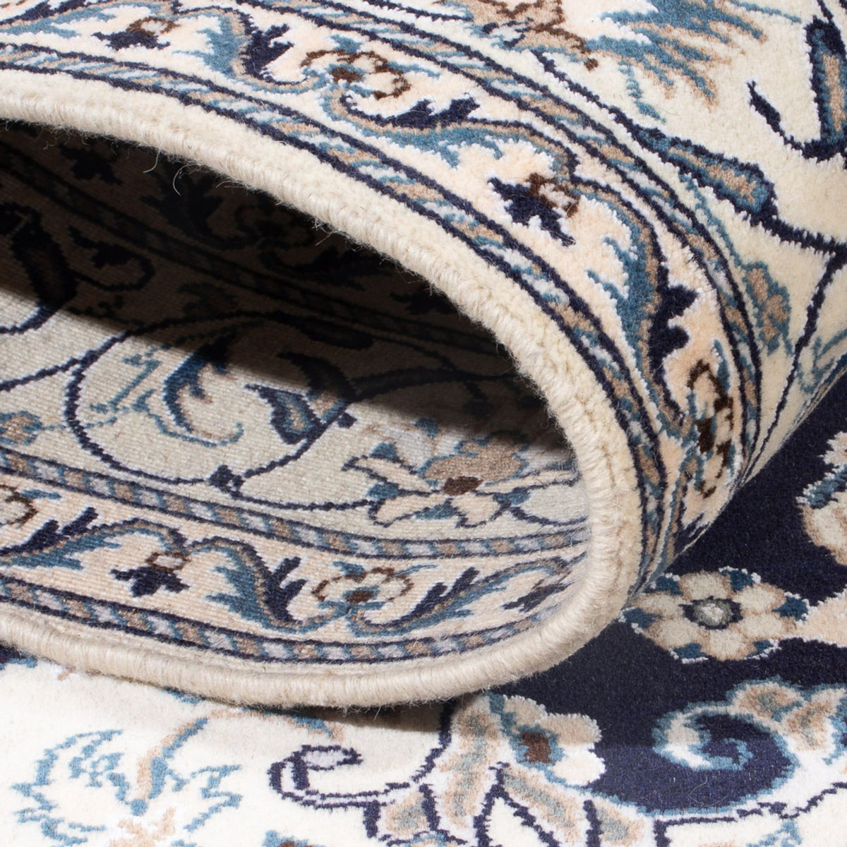 Alfombra Persa - Nain - Real - 203 x 147 cm - azul oscuro