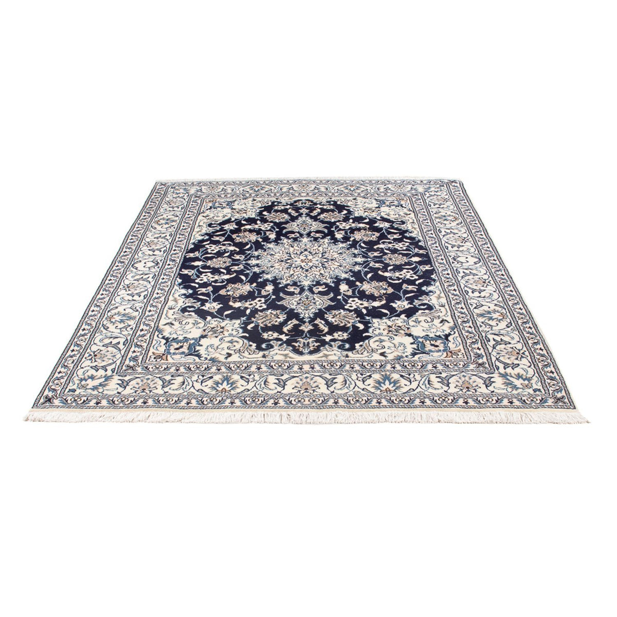 Alfombra Persa - Nain - Real - 203 x 147 cm - azul oscuro