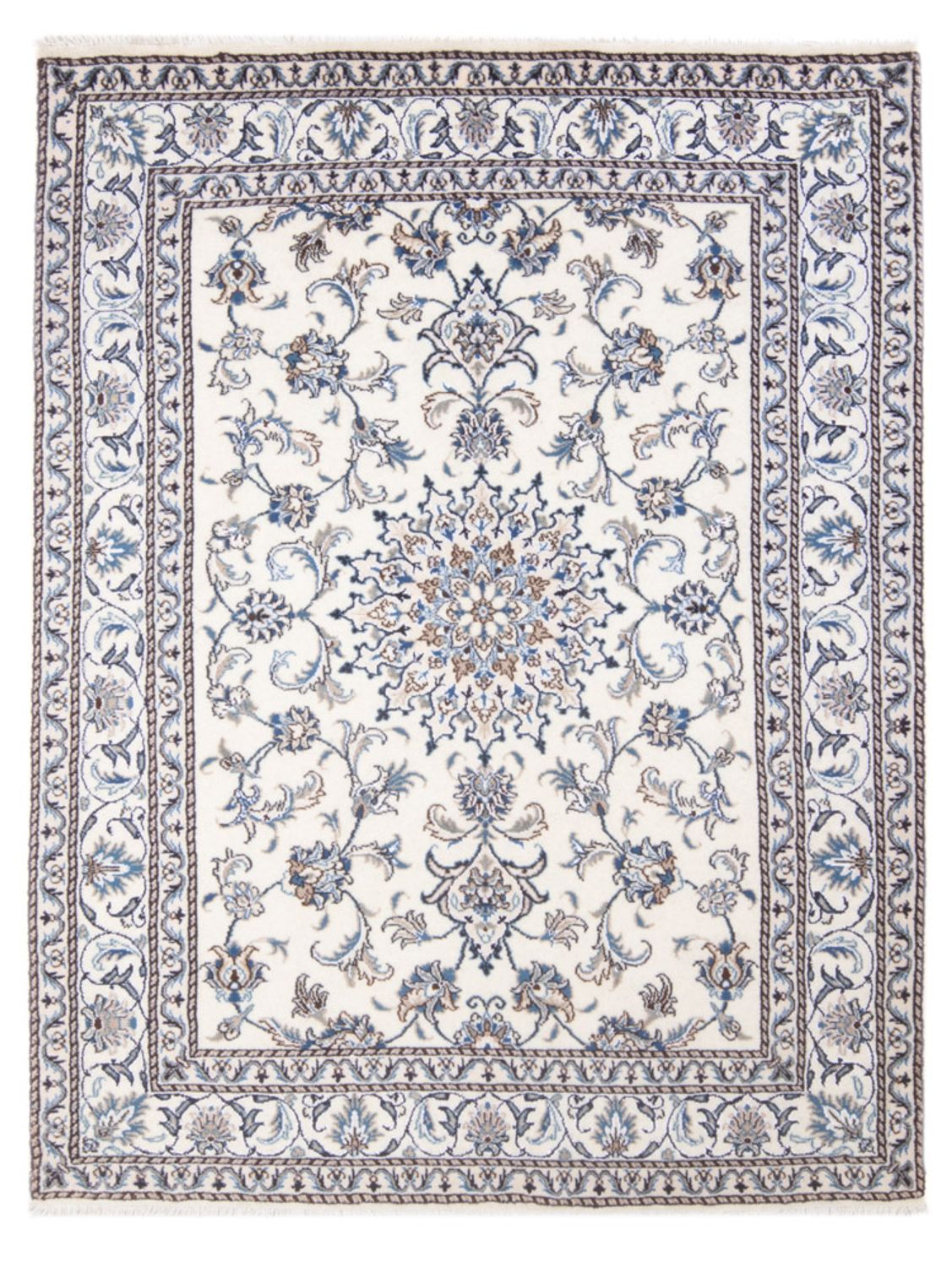 Alfombra Persa - Nain - Real - 205 x 145 cm - crema