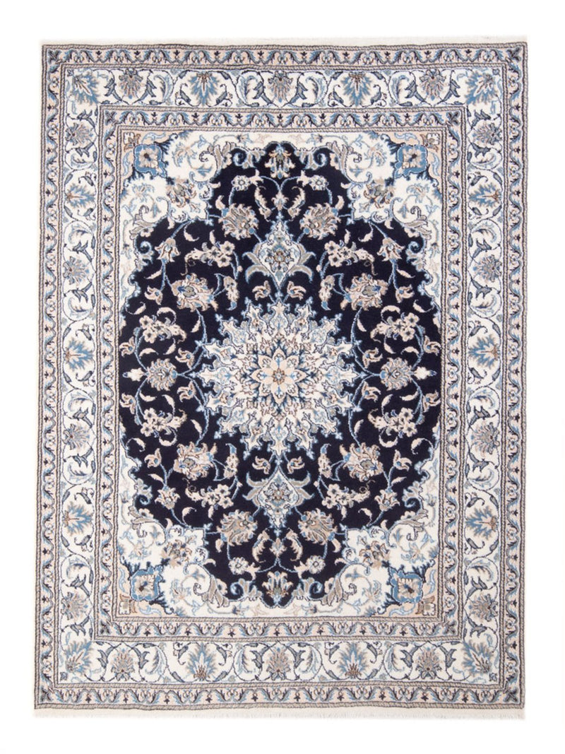 Alfombra Persa - Nain - Real - 205 x 150 cm - azul oscuro
