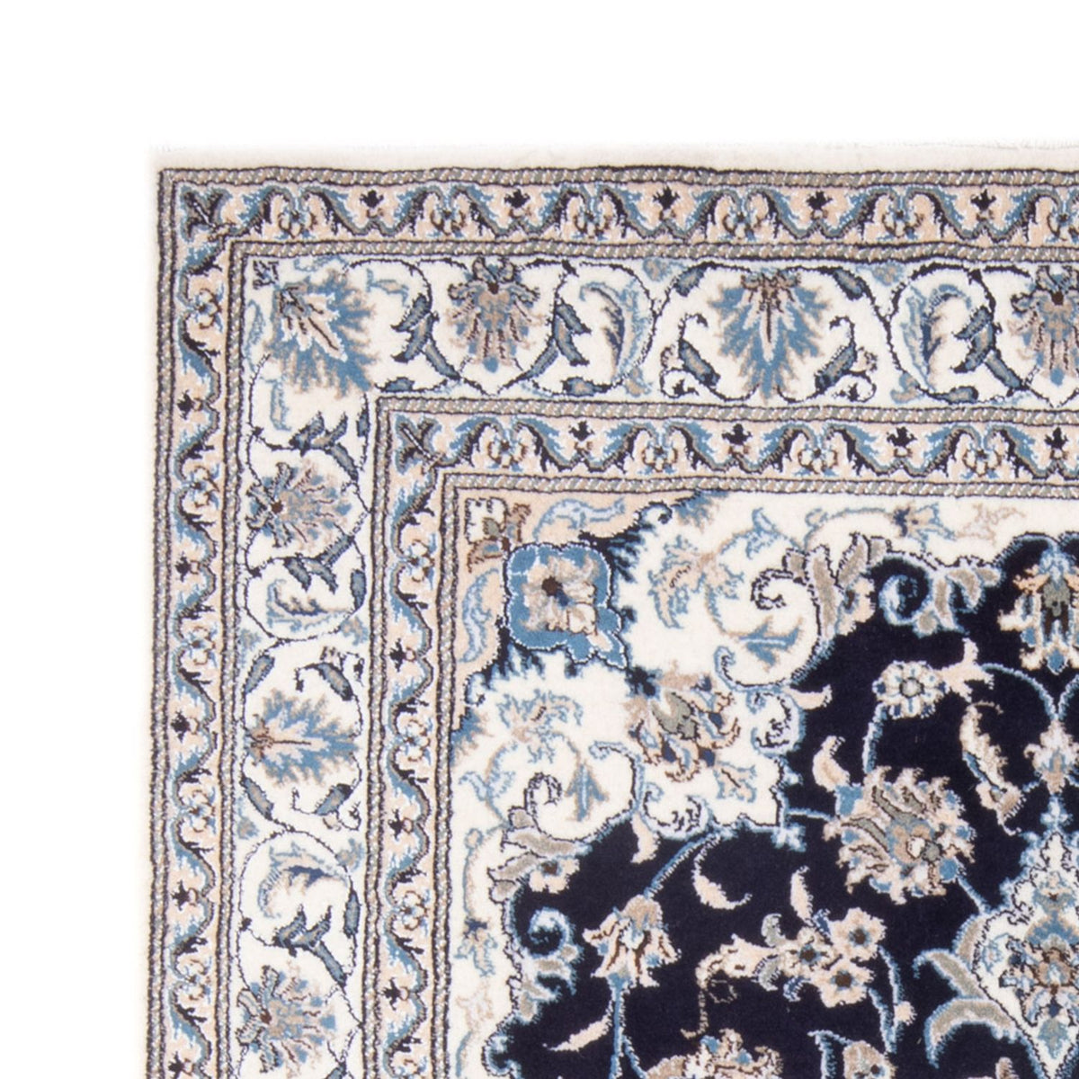 Alfombra Persa - Nain - Real - 205 x 150 cm - azul oscuro