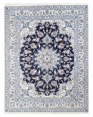 Alfombra Persa - Nain - Real - 198 x 147 cm - azul oscuro