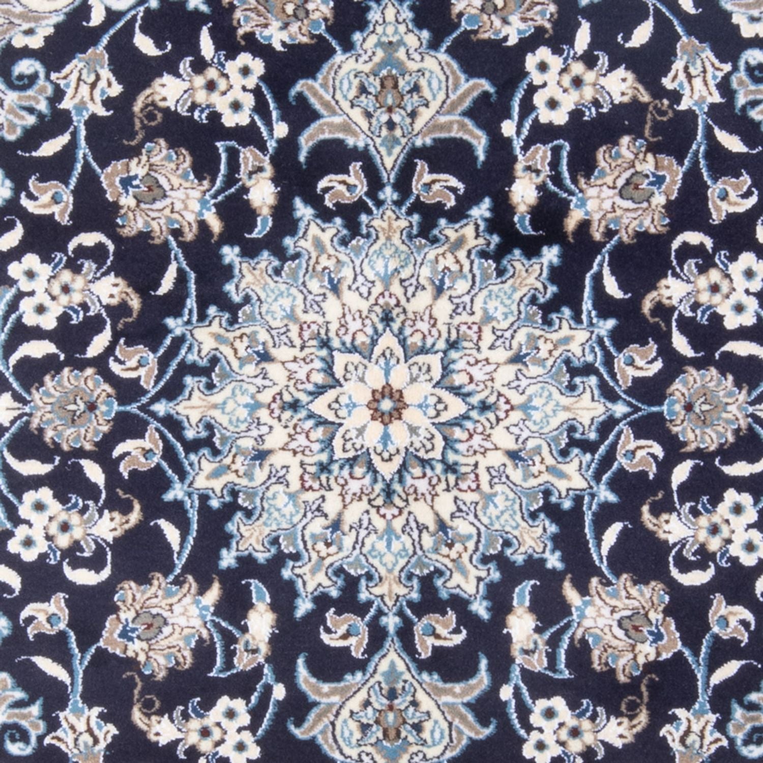 Alfombra Persa - Nain - Real - 198 x 147 cm - azul oscuro