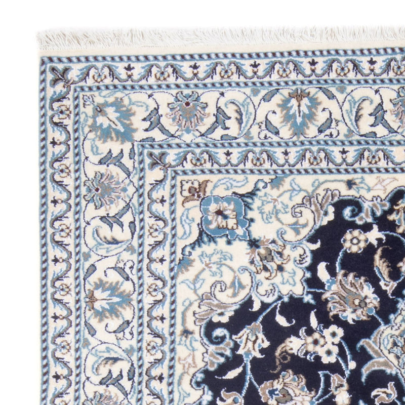 Alfombra Persa - Nain - Real - 198 x 147 cm - azul oscuro