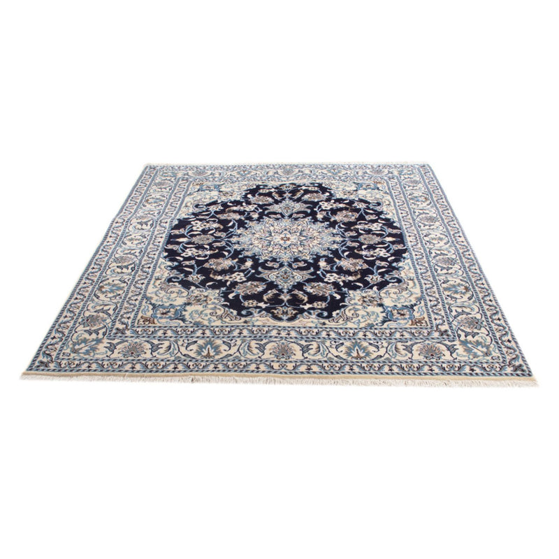 Alfombra Persa - Nain - Real - 198 x 147 cm - azul oscuro