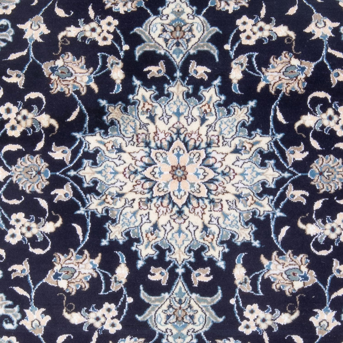 Alfombra Persa - Nain - Real - 193 x 148 cm - azul oscuro