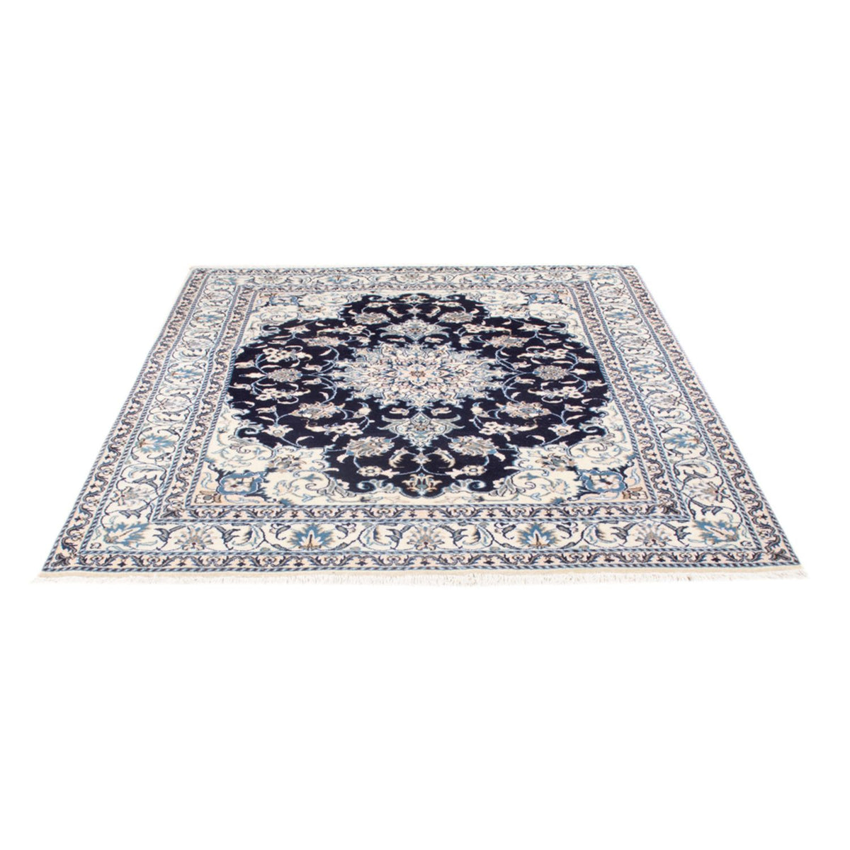 Alfombra Persa - Nain - Real - 193 x 148 cm - azul oscuro