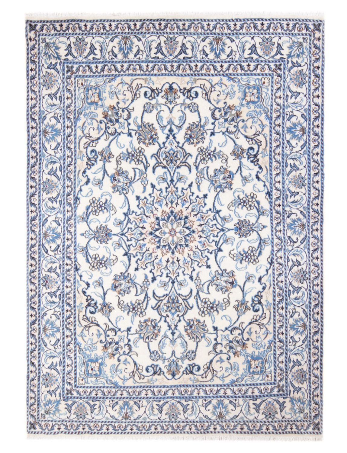 Alfombra Persa - Nain - Real - 199 x 145 cm - crema
