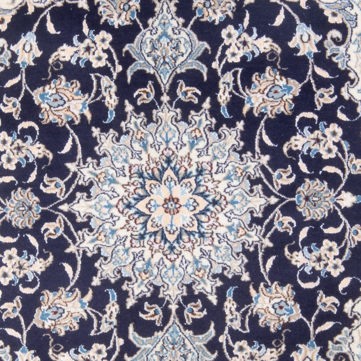 Alfombra Persa - Nain - Real - 201 x 145 cm - azul oscuro