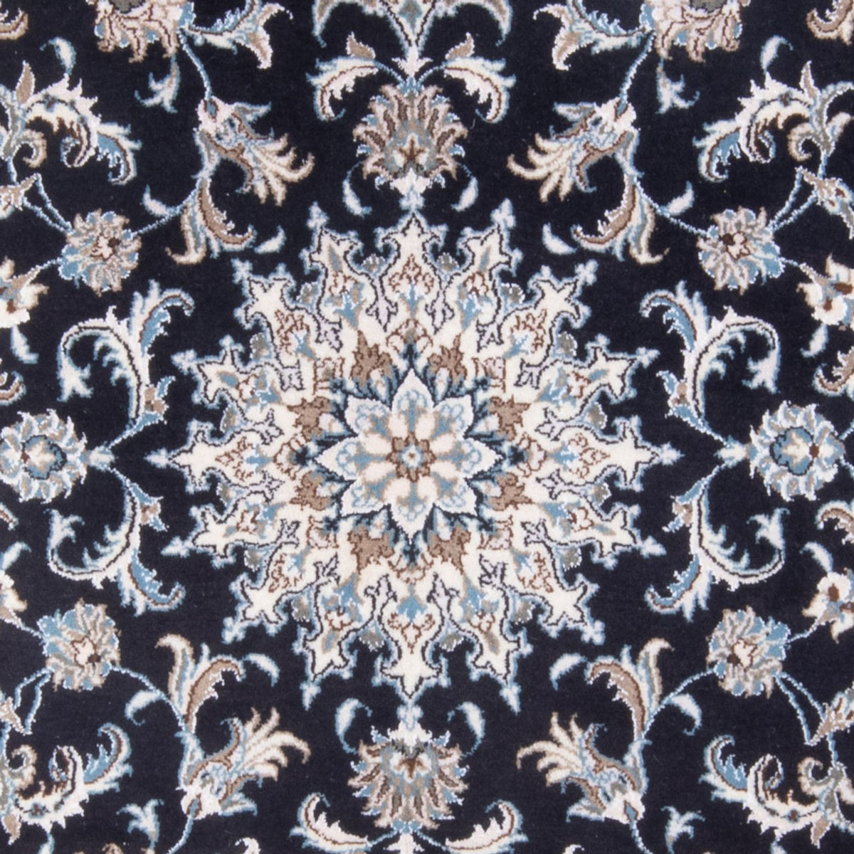 Alfombra Persa - Nain - Real - 191 x 146 cm - azul oscuro