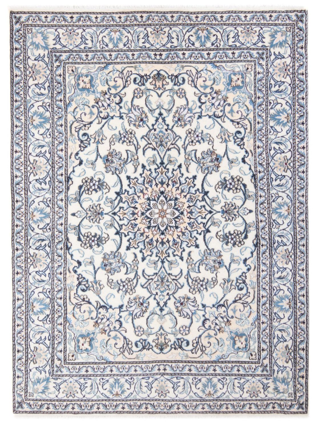 Alfombra Persa - Nain - Real - 197 x 145 cm - crema