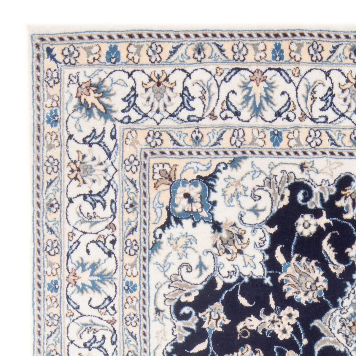 Alfombra Persa - Nain - Real - 200 x 145 cm - azul oscuro