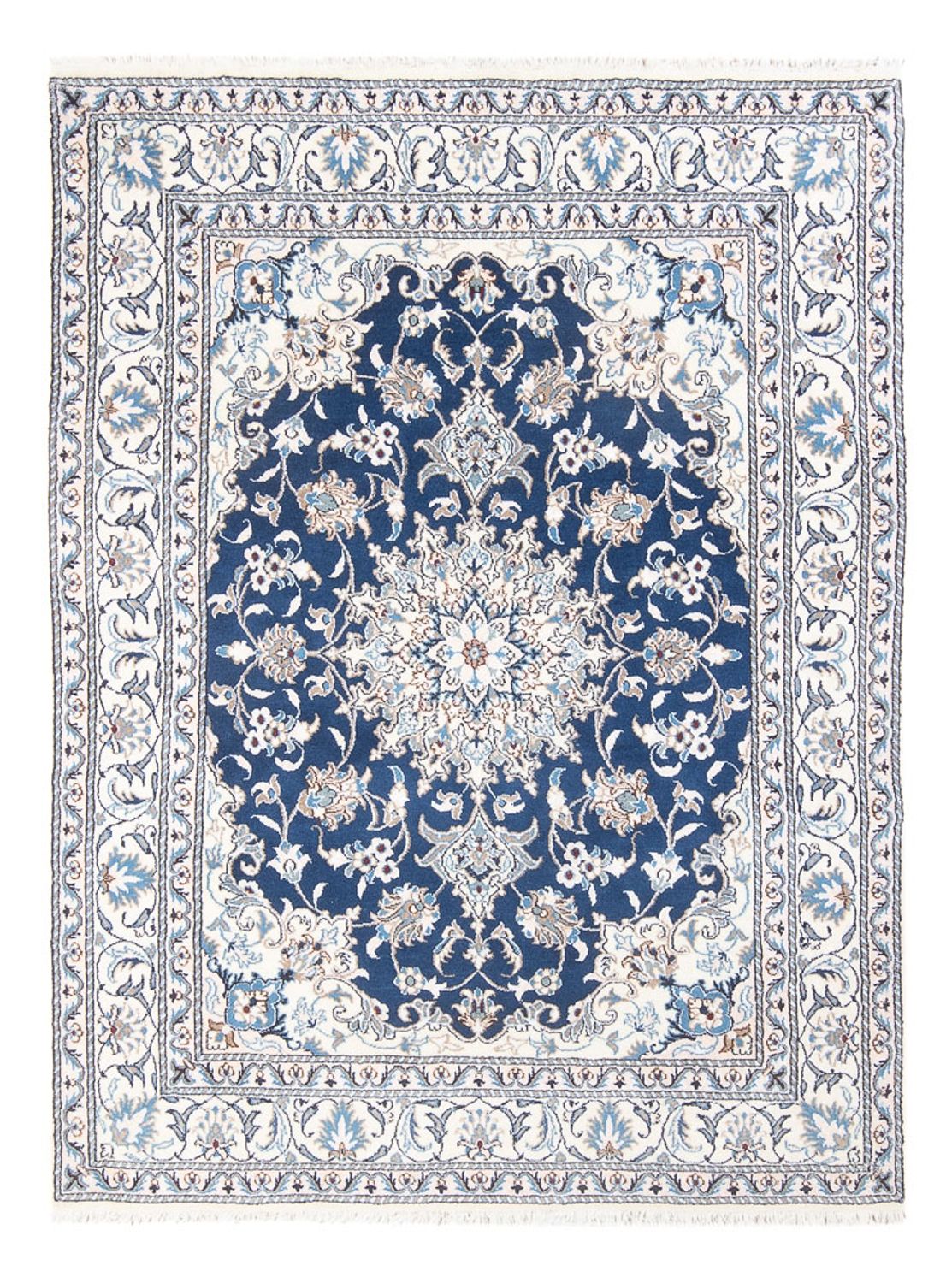Alfombra Persa - Nain - Real - 201 x 146 cm - azul