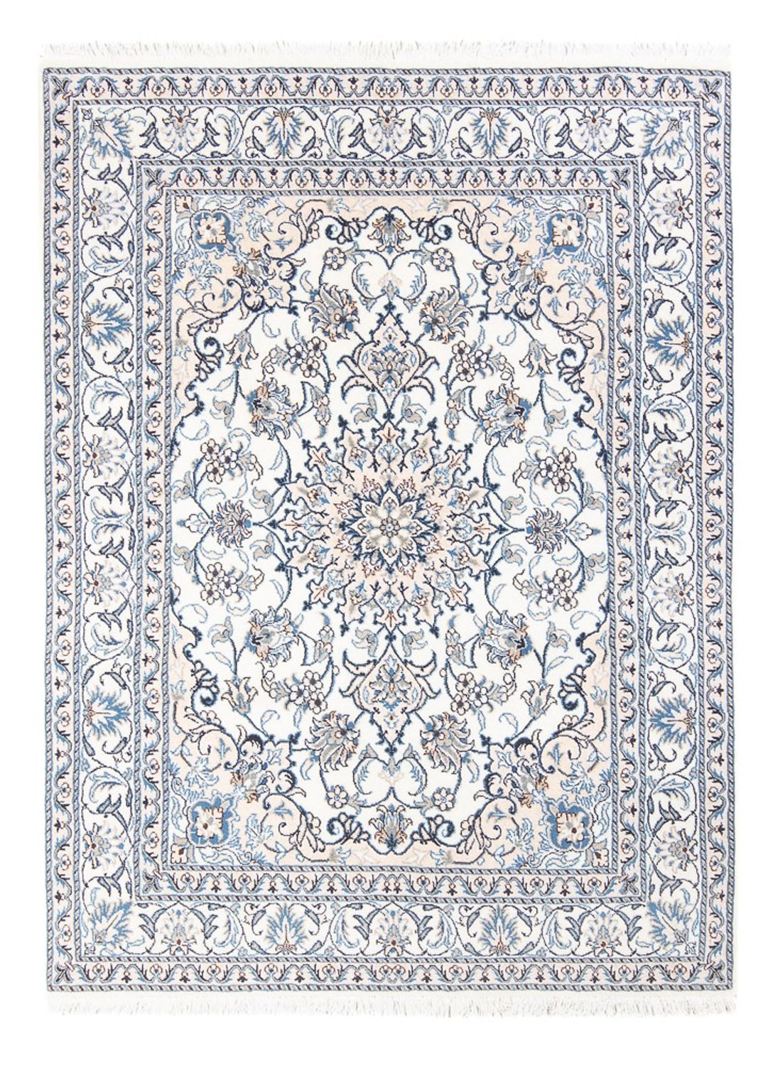 Alfombra Persa - Nain - Real - 196 x 143 cm - crema