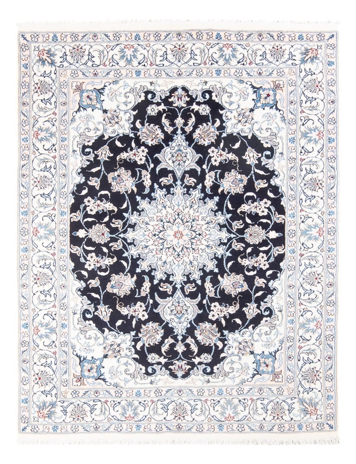 Alfombra Persa - Nain - Real - 200 x 147 cm - azul oscuro