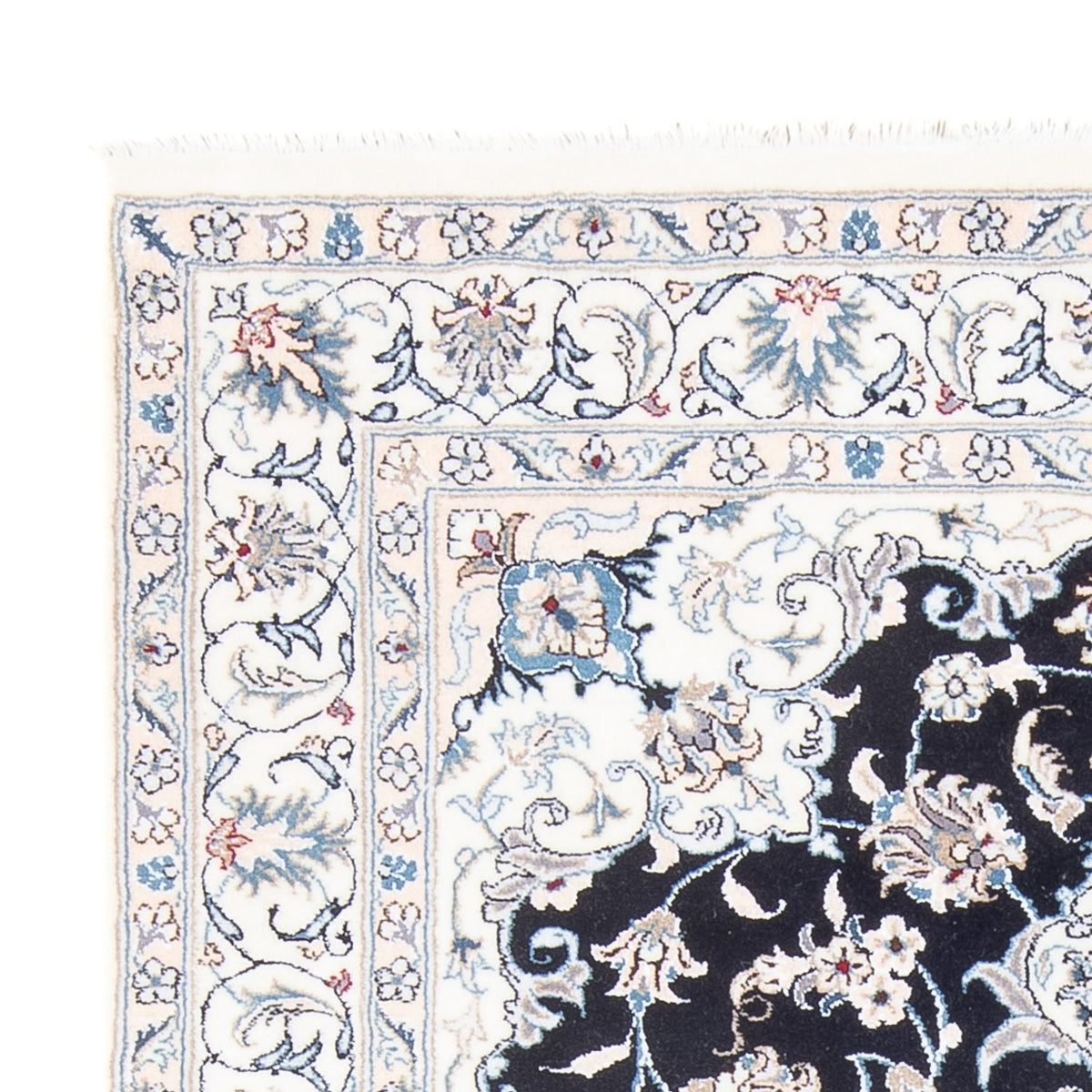 Alfombra Persa - Nain - Real - 200 x 147 cm - azul oscuro