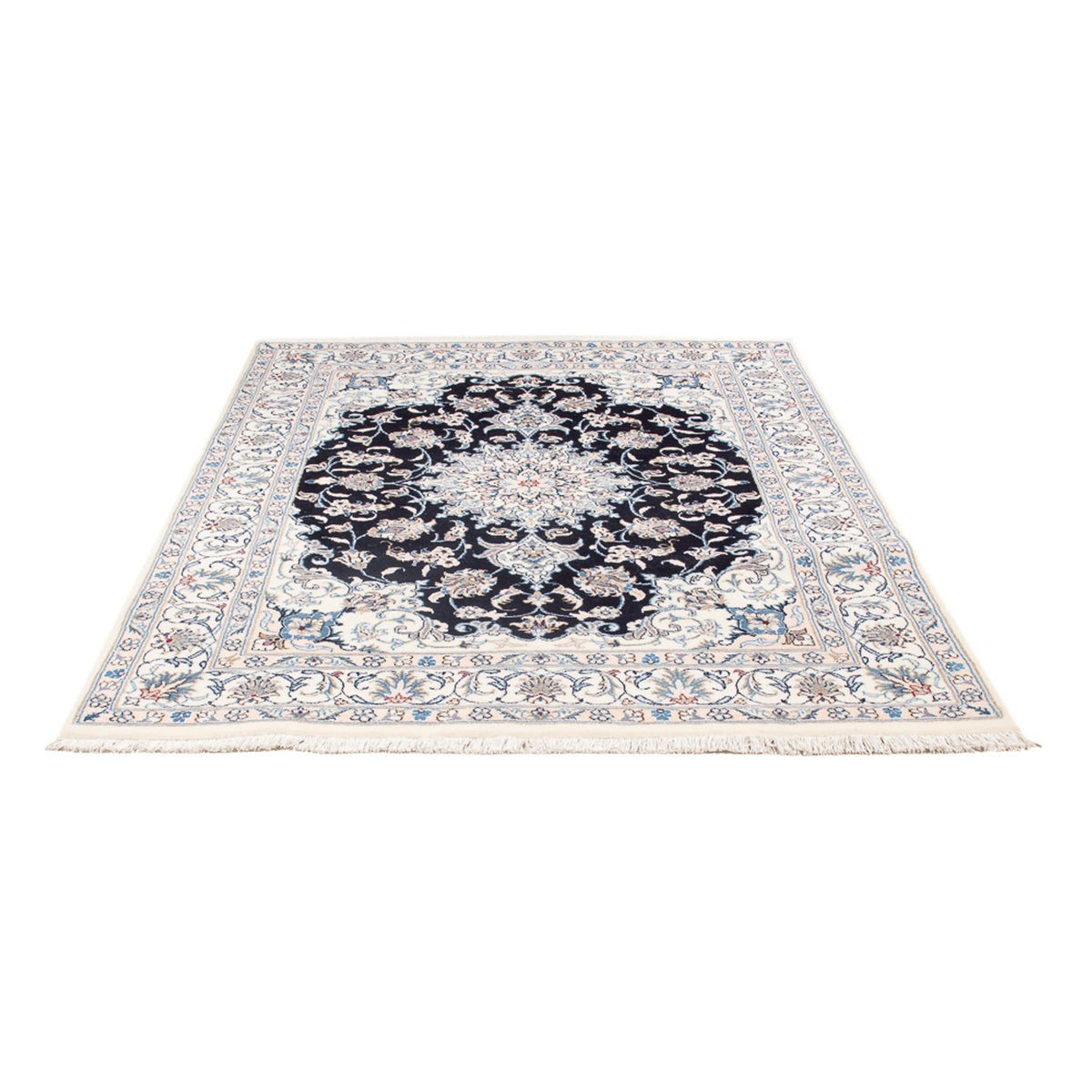 Alfombra Persa - Nain - Real - 200 x 147 cm - azul oscuro