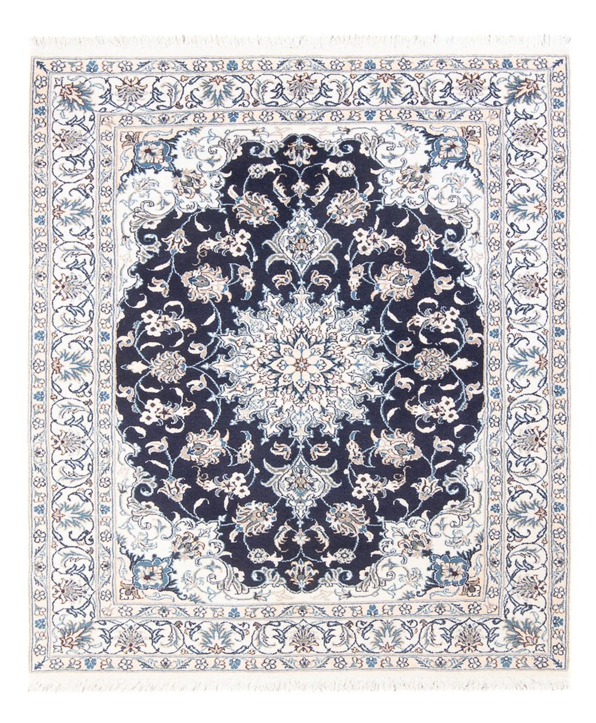 Alfombra Persa - Nain - Real - 194 x 145 cm - azul oscuro