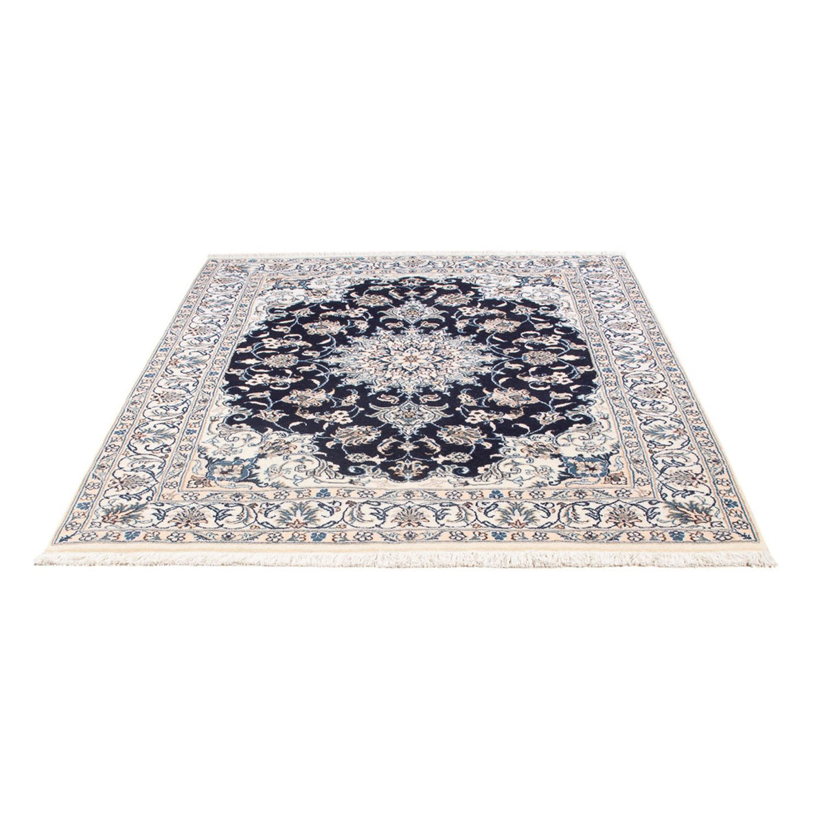 Alfombra Persa - Nain - Real - 194 x 145 cm - azul oscuro