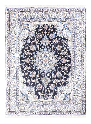Alfombra Persa - Nain - Real - 207 x 145 cm - azul oscuro