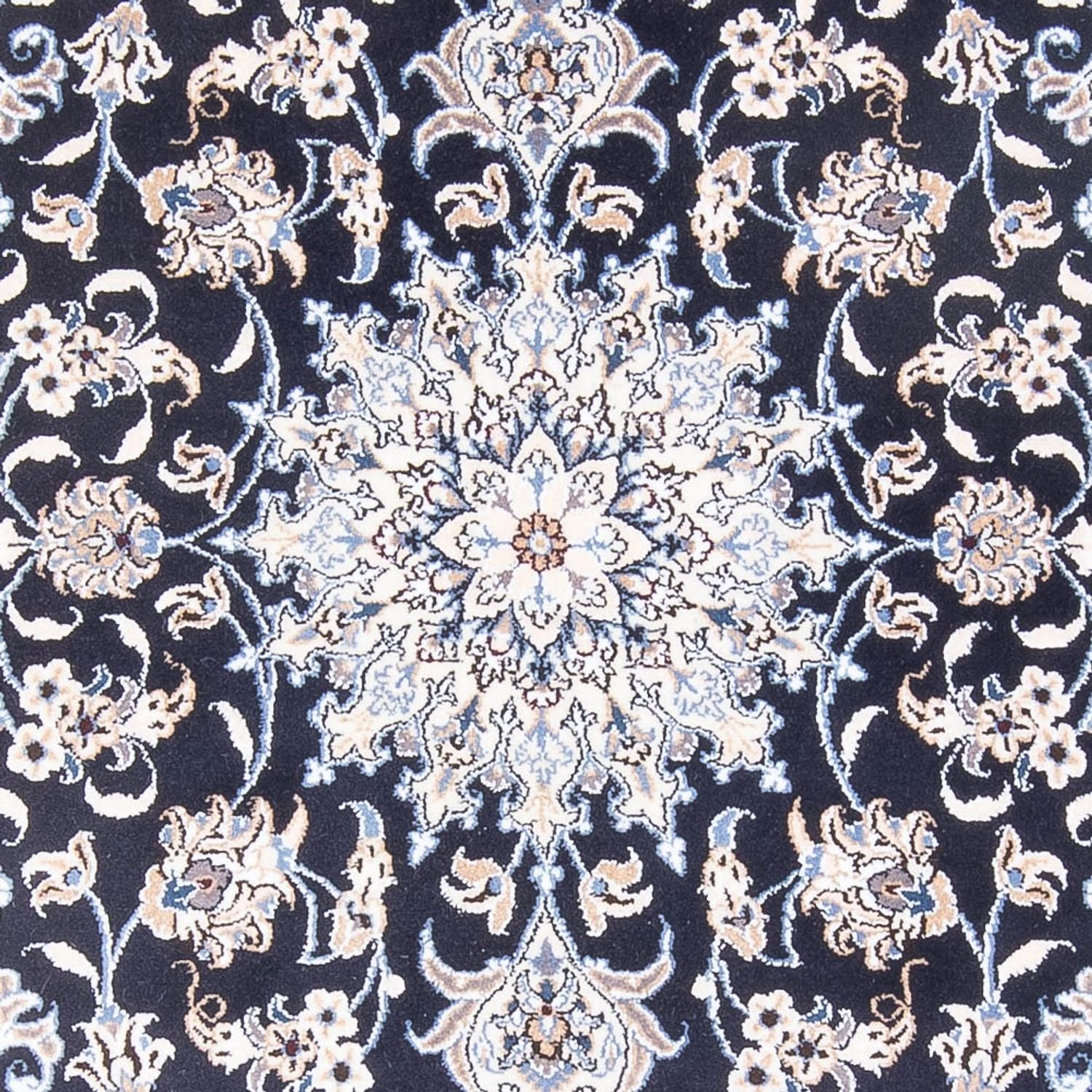 Alfombra Persa - Nain - Real - 207 x 145 cm - azul oscuro
