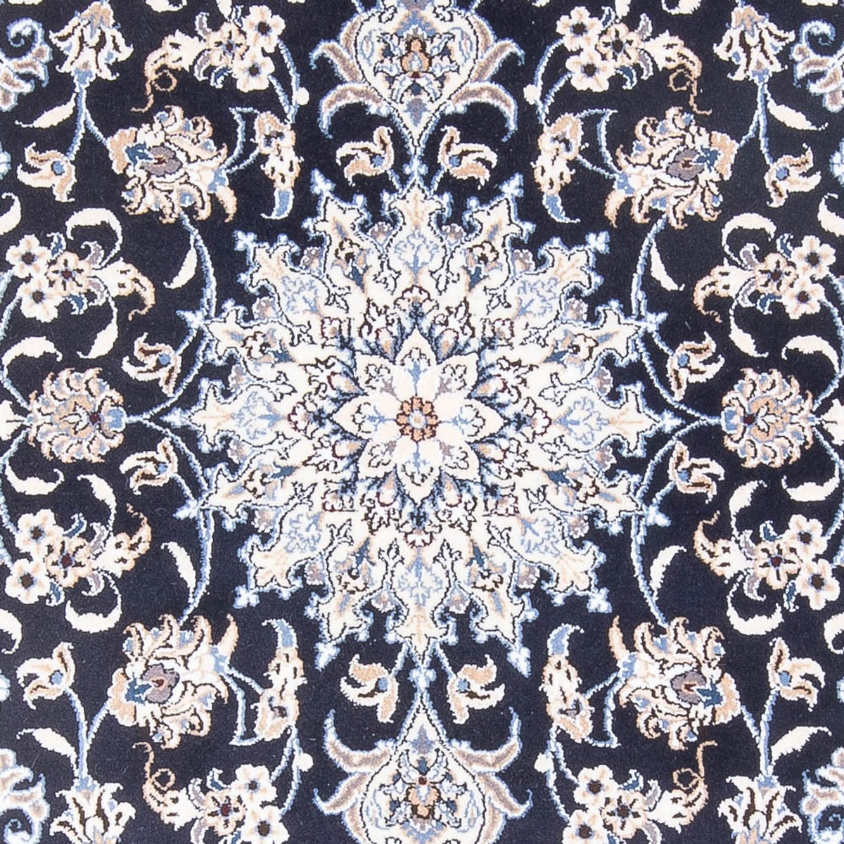 Alfombra Persa - Nain - Real - 207 x 145 cm - azul oscuro